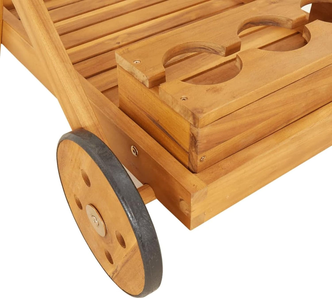 ARKEM Teewagen 54x87x90 cm Massivholz Akazie Teewagen Mit Rollen Garten Servierwagen