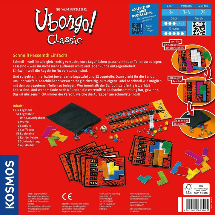 KOSMOS 683092 Ubongo! Classic, Der beliebte Action- und Knobelspass für die ganze Familie, Der Klass