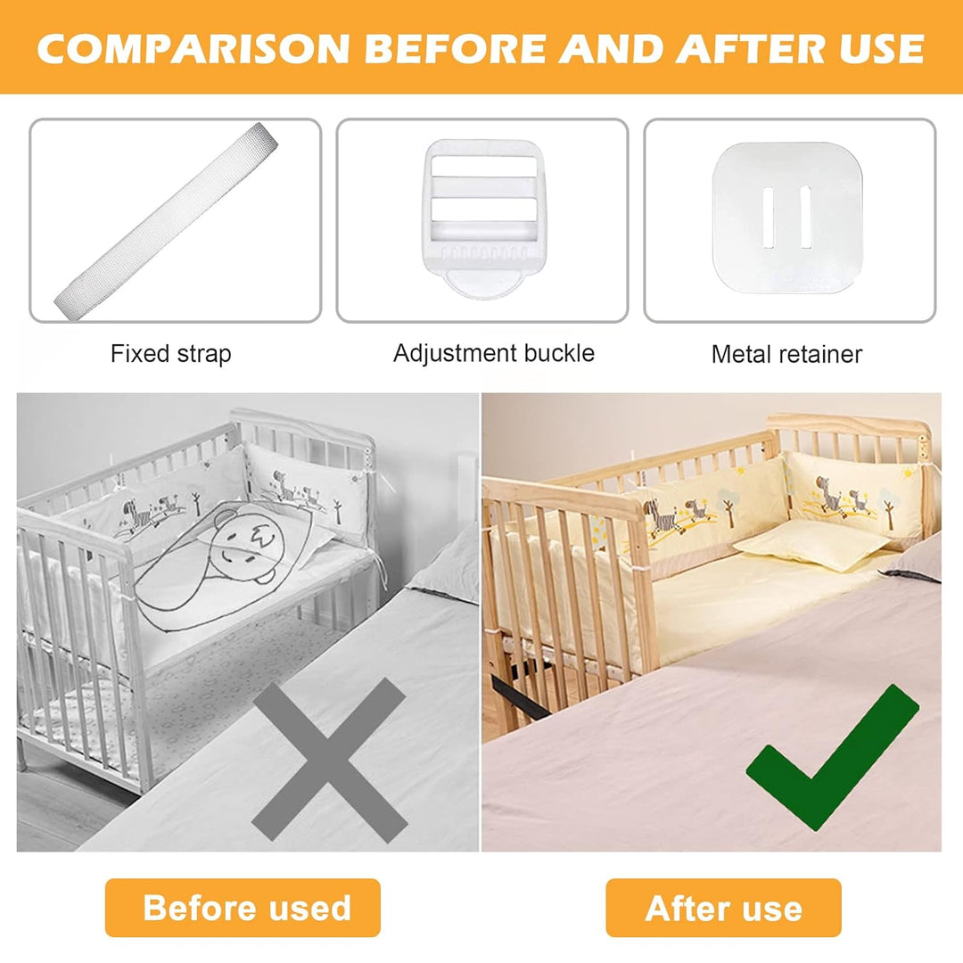 Vegena Gurt für Babybett - Befestigung Beistellbett Boxspringbett 8m, Beistellbett Befestigung für B