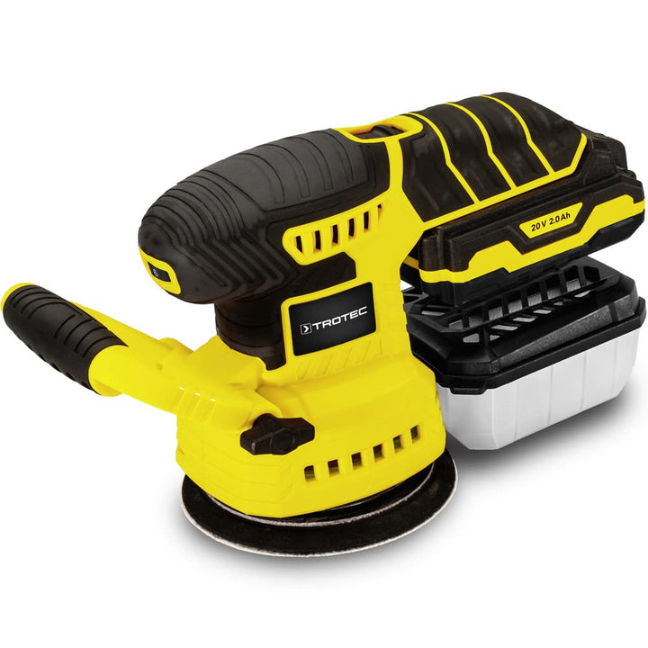 TROTEC Akku Schleifmaschine PESS 10-20V – Schleifer 65 Watt, Multi Akku 20 V 2 Ah, Drehzahlstufe 3.0