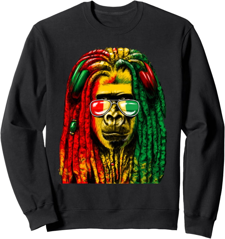 Reggae, cooler Gorilla, Dreadlocks, Rasta, Dreads, Rastafari Sweatshirt