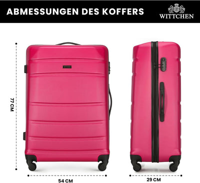 WITTCHEN Grosser Koffer Trolley Koffer Reisekoffer aus ABS Hartschalen Trolley 4 Rollen Kombinations