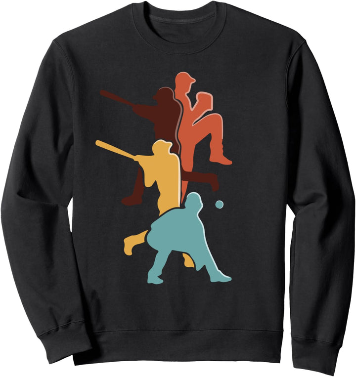 Baseball Retro I Vintage Catcher I Pitcher Batter Baseball Sweatshirt