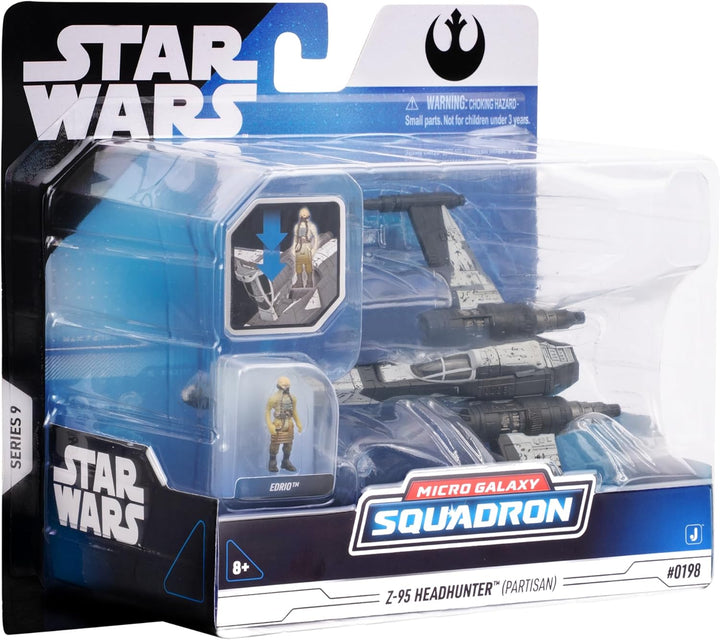 Star Wars Micro Galaxy Squadron SWJ0433 - Z-95, offizielles 12,5 cm Fahrzeug mit Edrio Figur