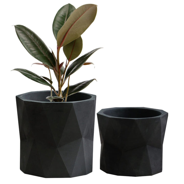 Olly &amp; Rose Designer-Blumentopf-Set, geometrisches Design, 2 Stück, für den Innen- und Aussenbereich