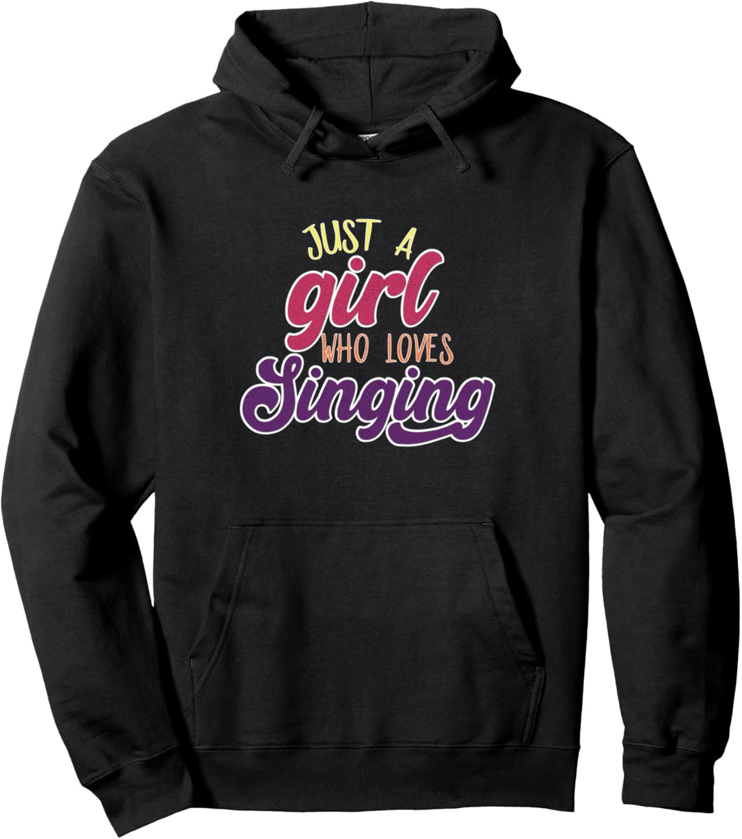 Just A Girl Who Love Singing Microphone Singer Lyrics Artist Pullover Hoodie