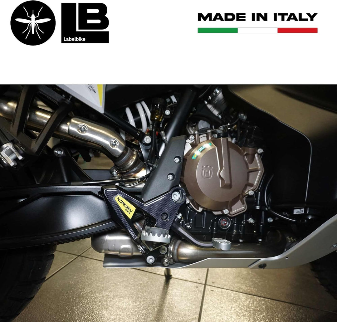 labelbike - 3D Aufkleber Motorrad-Einstiegsleisten kompatibel mit Husqvarna Norden 901 Fussrastensch