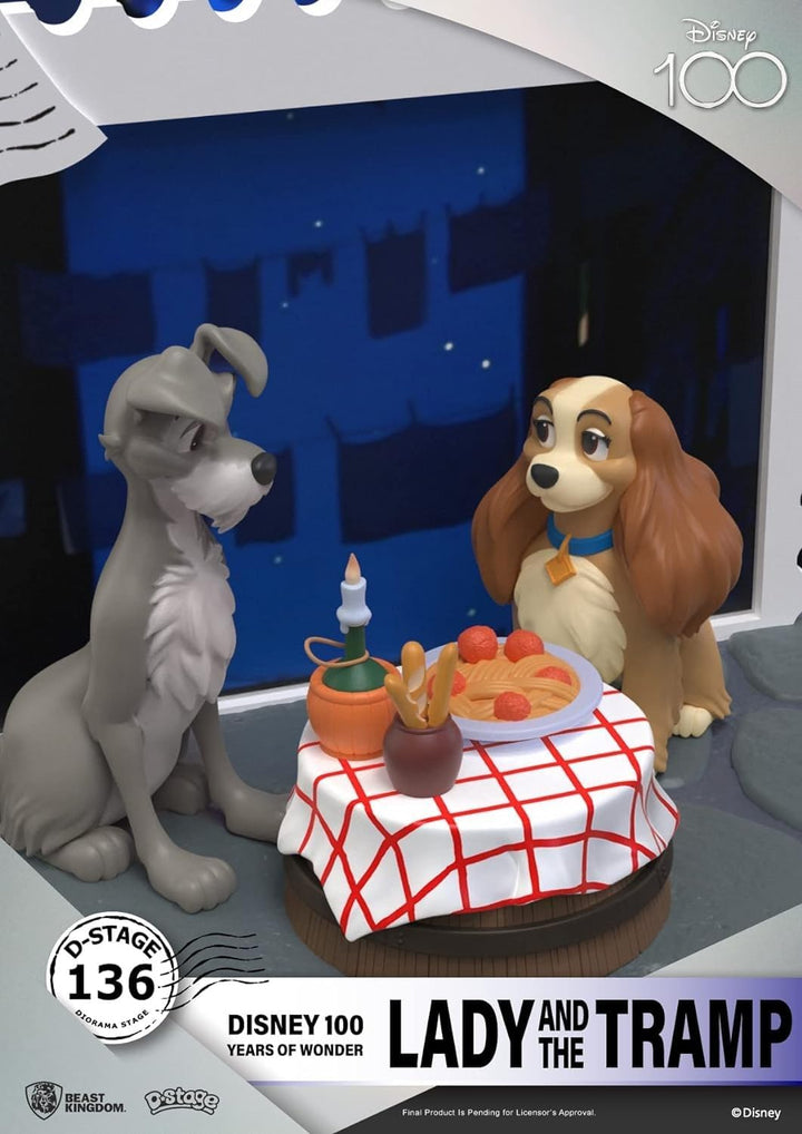 Disney 100th Anniversary D-Stage PVC Diorama Lady and The Tramp 12 cm