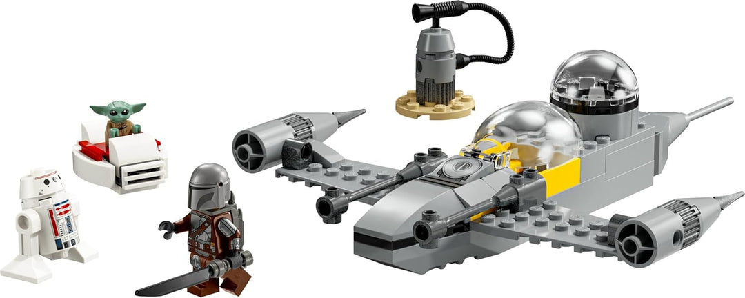 LEGO Star Wars 75410 Mandos und Grogus N-1 Starfighter Spielzeug mit The Mandalorian, Grogu & R5-D4
