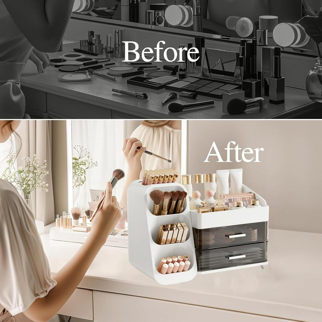 Yieseang Kosmetik Organizer mit Schubladen,Schminktisch Organizer Grosse für Makeup,Schminke und Ski