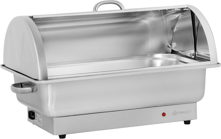 Mahlzeit elektrischer Edelstahl Chafing Dish mit GN 1/1 | 9 Liter | bis 80°C | Speisenwärmer mit Rol