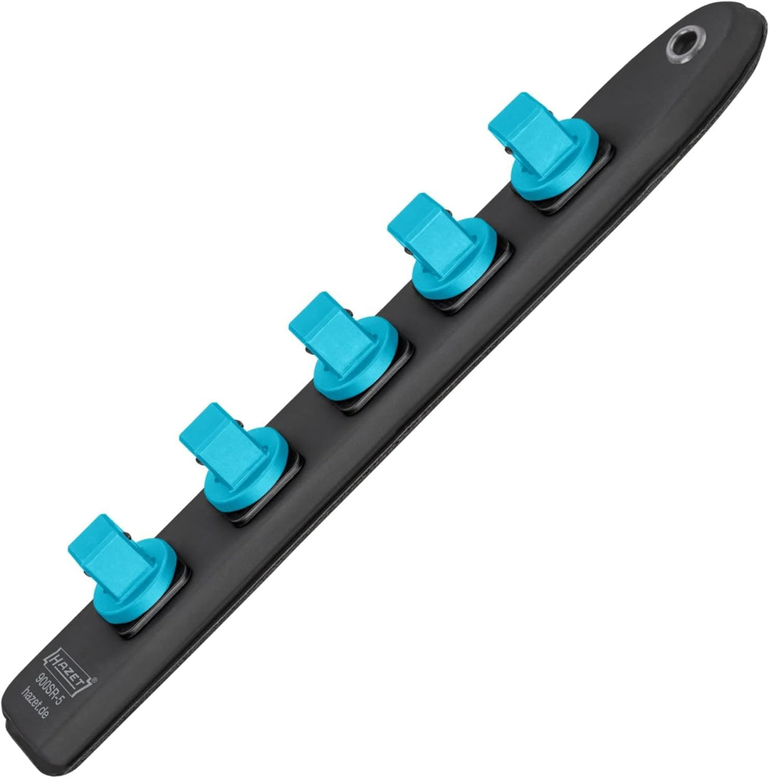 HAZET Steckleiste 900-SR/5 | magnetische Unterseite mit 5 Steckplätzen und robuster Drehverriegelung