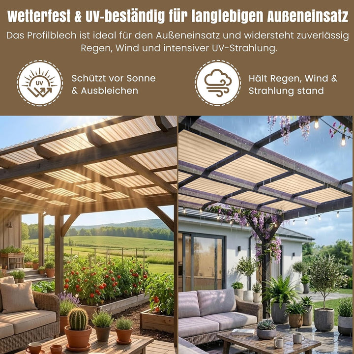 LP Projekt Wellplatten 90×117 cm | Robust & wetterfest Wellplatten Dach Kunststoff für Garten & Terr
