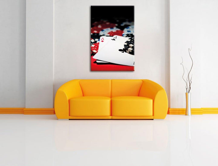 Pixxprint Spielkarten, Format: 100x70 auf Leinwand, XXL riesige Bilder fertig gerahmt mit Keilrahmen