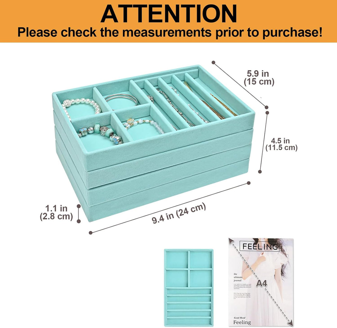 ProCase Schmucktablett Organizer mit 4 Schmuckschalen, Stapelbar Schmuck Schublade Organizer, Schmuc