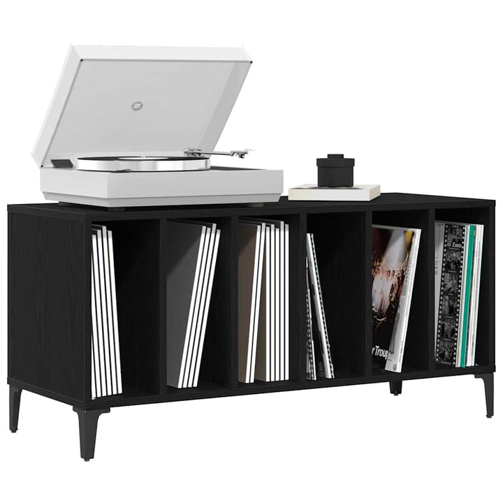 vidaXL Schallplattenschrank Schwarz Eichen-Optik 100 x 38 x 48 cm, Moderner rechteckiger Stauraum, v