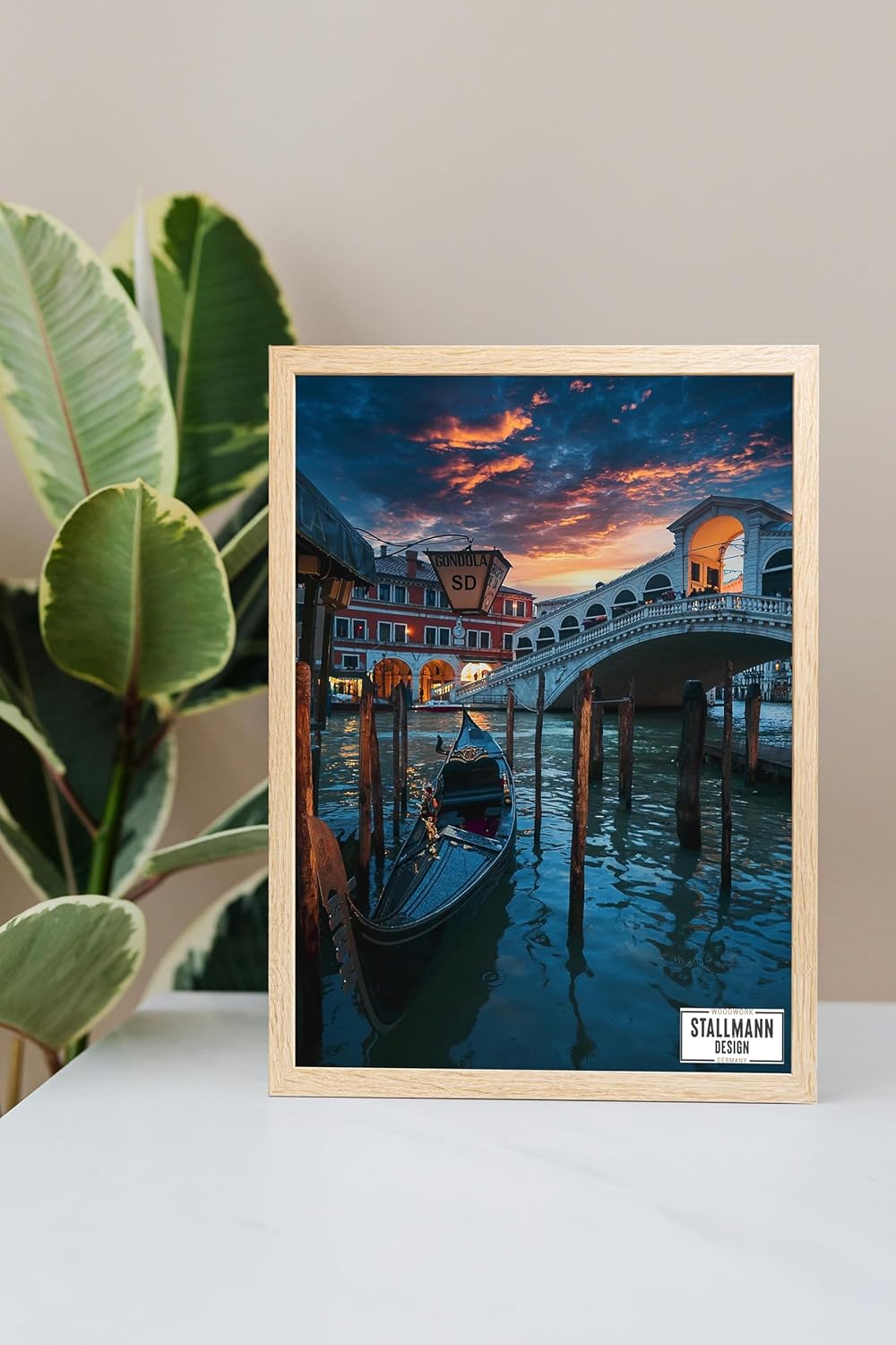 Stallmann Design Bilderrahmen 68x98 cm sonoma-eiche Holz mit Acrylglas Rahmen-Breite 20mm Posterrahm