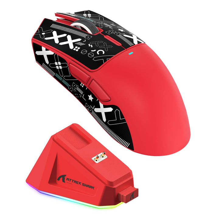 ATTACK SHARK X11 Gaming Mouse mit Magnetic Charging Dock, PixArt PAW3311 Gaming Sensor, BT/2.4G Wire