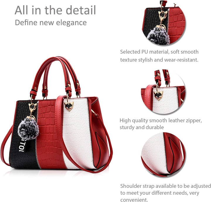 NICOLE & DORIS Damen Handtasche Umhängetasche Henkeltasche Kuriertasche Elegant Damen Handtaschen mi