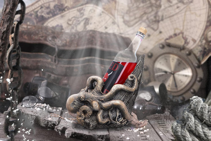 Nemesis Now Release The Kraken Weinflaschenhalter, Bronze, 25,8 cm