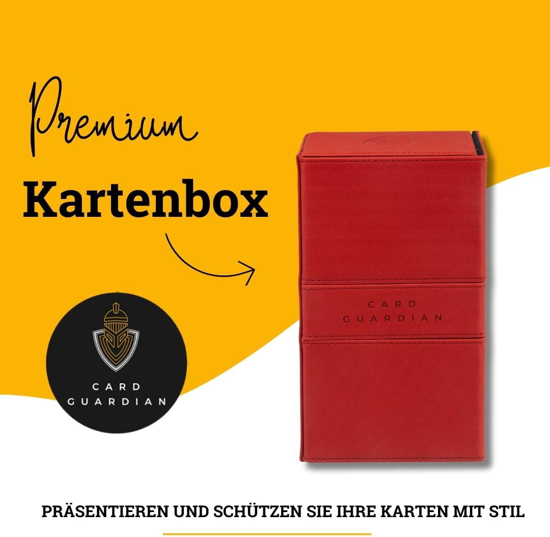 Card Guardian - Premium Deck Sammelkarten Box für 200 Karten Sammelkartenspiele TCG (Rot), Rot