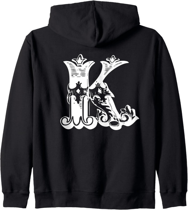 Buchstabe K KING QUEEN Partnerlook Paar Liebe Valentinstag Kapuzenjacke