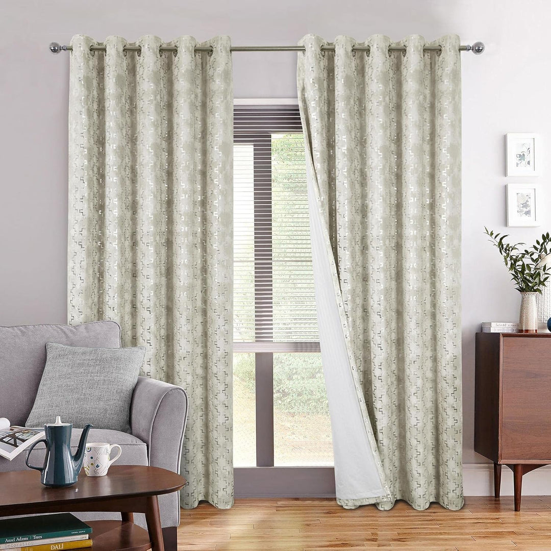always4u 100% Blickdicht Vorhang Elegante Gardinen mit Muster Verdunkelung Schallschutz Thermogardin