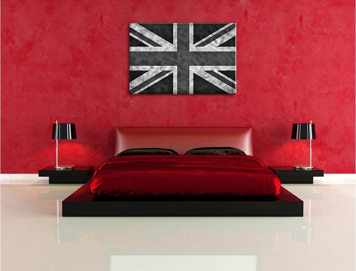 Pixxprint Grossbritannien Flagge als Leinwandbild | Grösse: 100x70 | Wandbild| Kunstdruck | fertig b