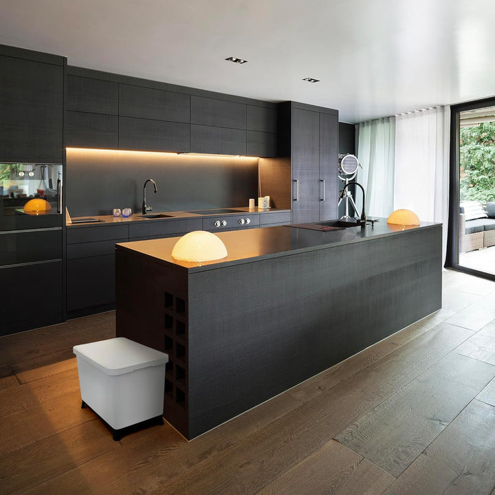 YourCasa Mülleimer Küche 4 Fächer [40L] im exklusiven Design - Mülltrennsystem mit Deckel und Fuss -