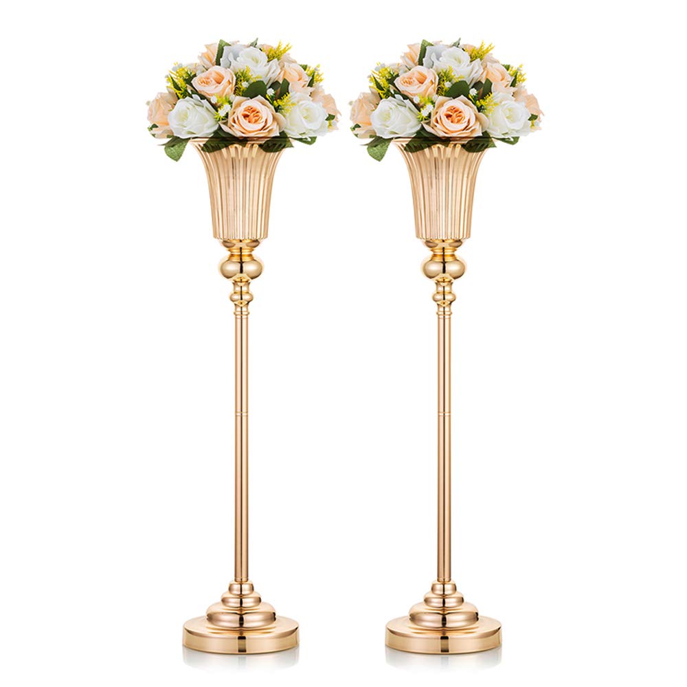 2 Stücke 67.8cm Höhe Metall Hochzeit Mittelstücke Vase, Metall Trompete Vase, Strasse Führen für Hoc