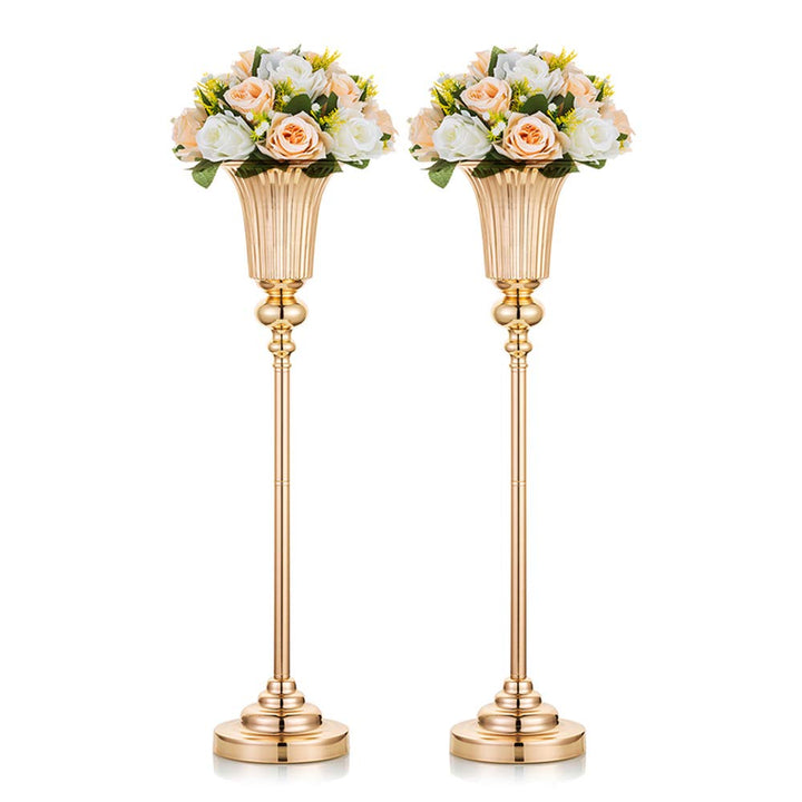 2 Stücke 67.8cm Höhe Metall Hochzeit Mittelstücke Vase, Metall Trompete Vase, Strasse Führen für Hoc