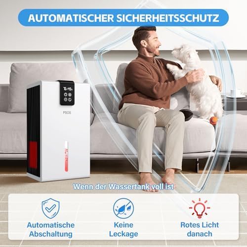 PSOS Luftentfeuchter, 2800ML Elektrischer Luftentfeuchter mit Ultra-Leise Automatischer Abschaltung,