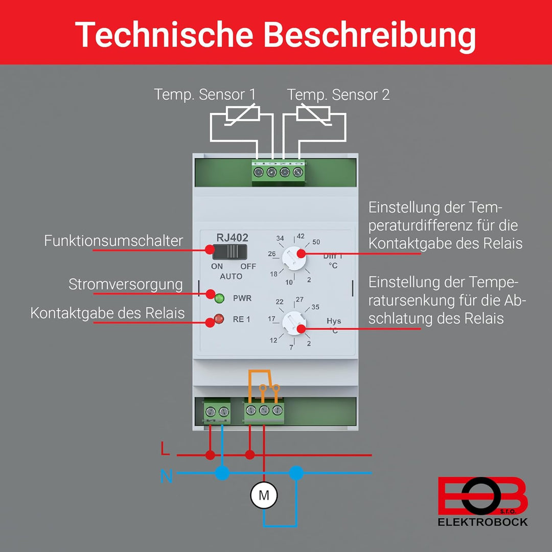 Elektrobock Temperatur Differenzschalter, RJ402