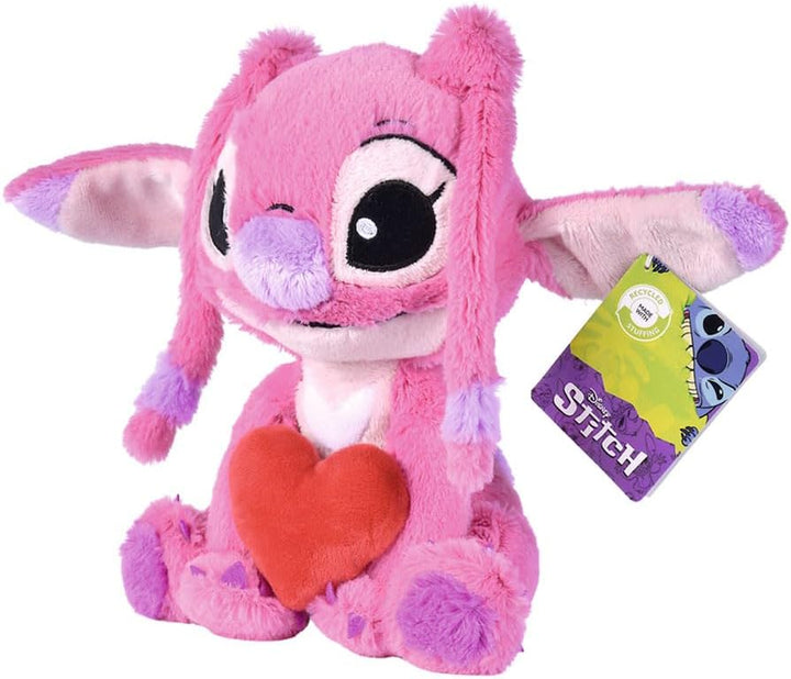 Simba Plüschtier, Engel umarmt EIN Herz, 25 cm, Lilo & Stitch – weiches und liebevolles Plüschtier,