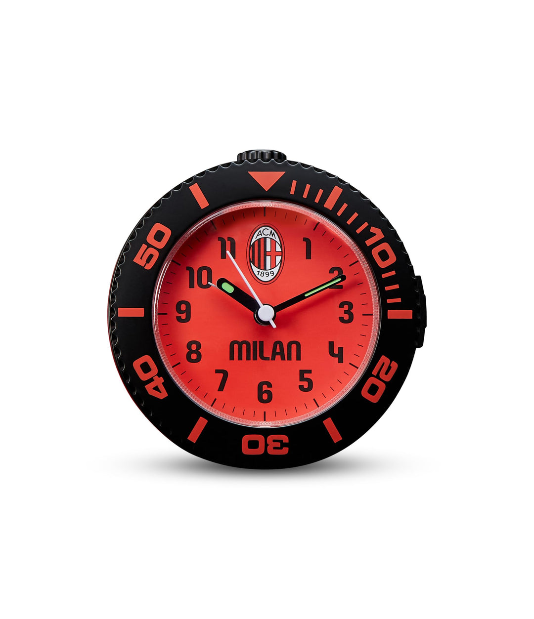Seven Analoger Wecker A.C. Milan Quarz mit kontinuierlichem Uhrwerk, offizielles Produkt, Geschenkid