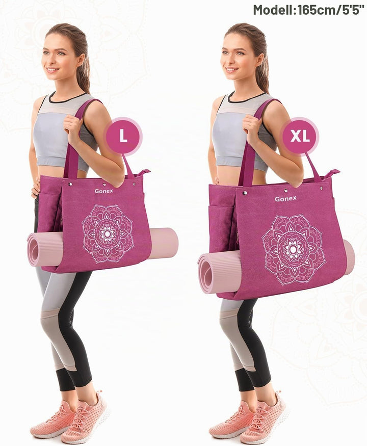 Gonex Yogatasche, Yogamatte Tasche mit Mehreren Taschen für Damen und Herren, Canvas wasserdichte To