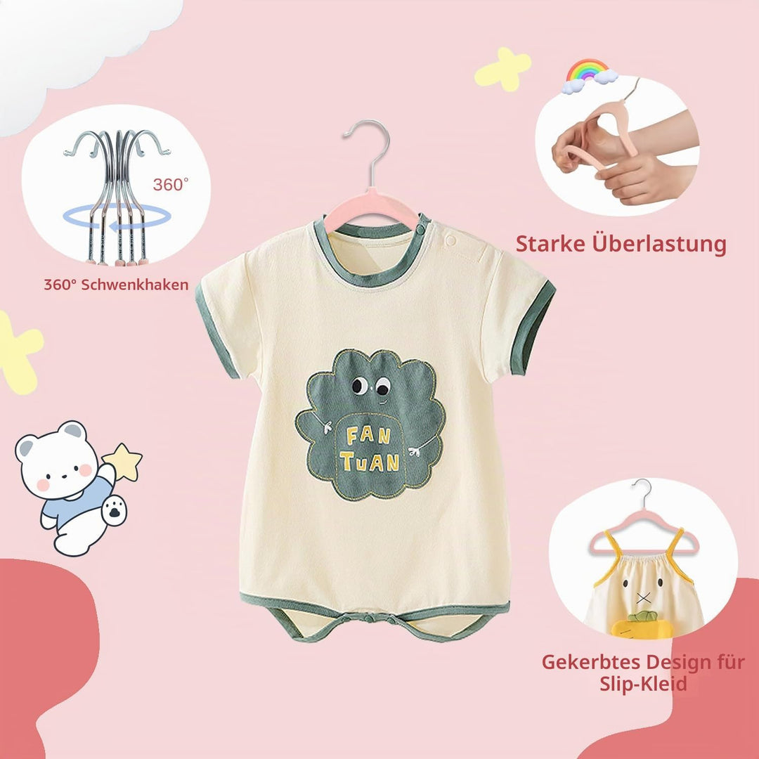 Kinderkleiderbügel, 28 cm Baby-Samtbügel mit 360°-Drehhaken, rutschfeste Kleiderbügel Samt, platzspa