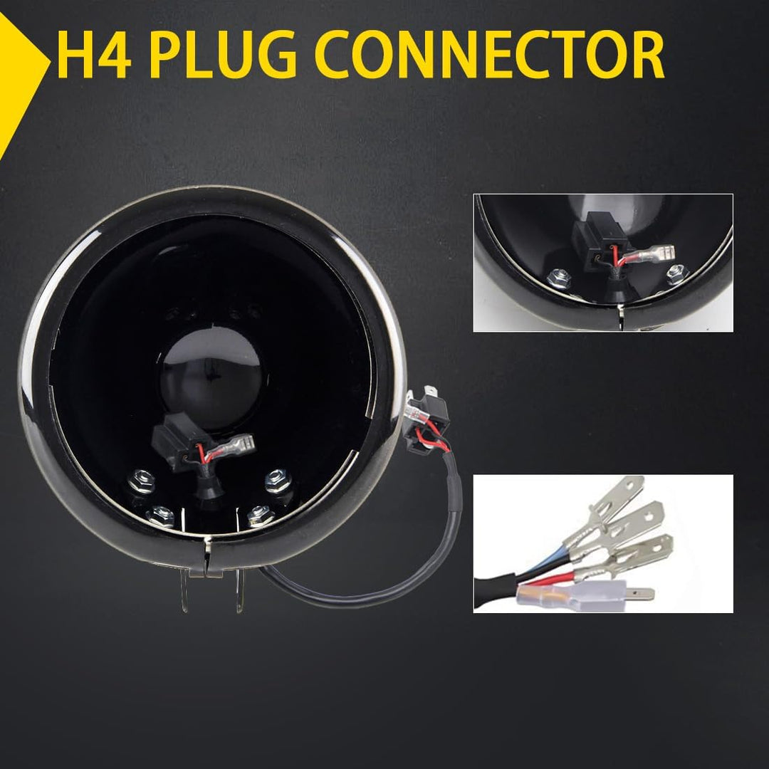 SKUNTUGUANG 5 3/4 "5,75 Zoll Led Scheinwerfergehäuse Eimer für Motorrad（schwarz）