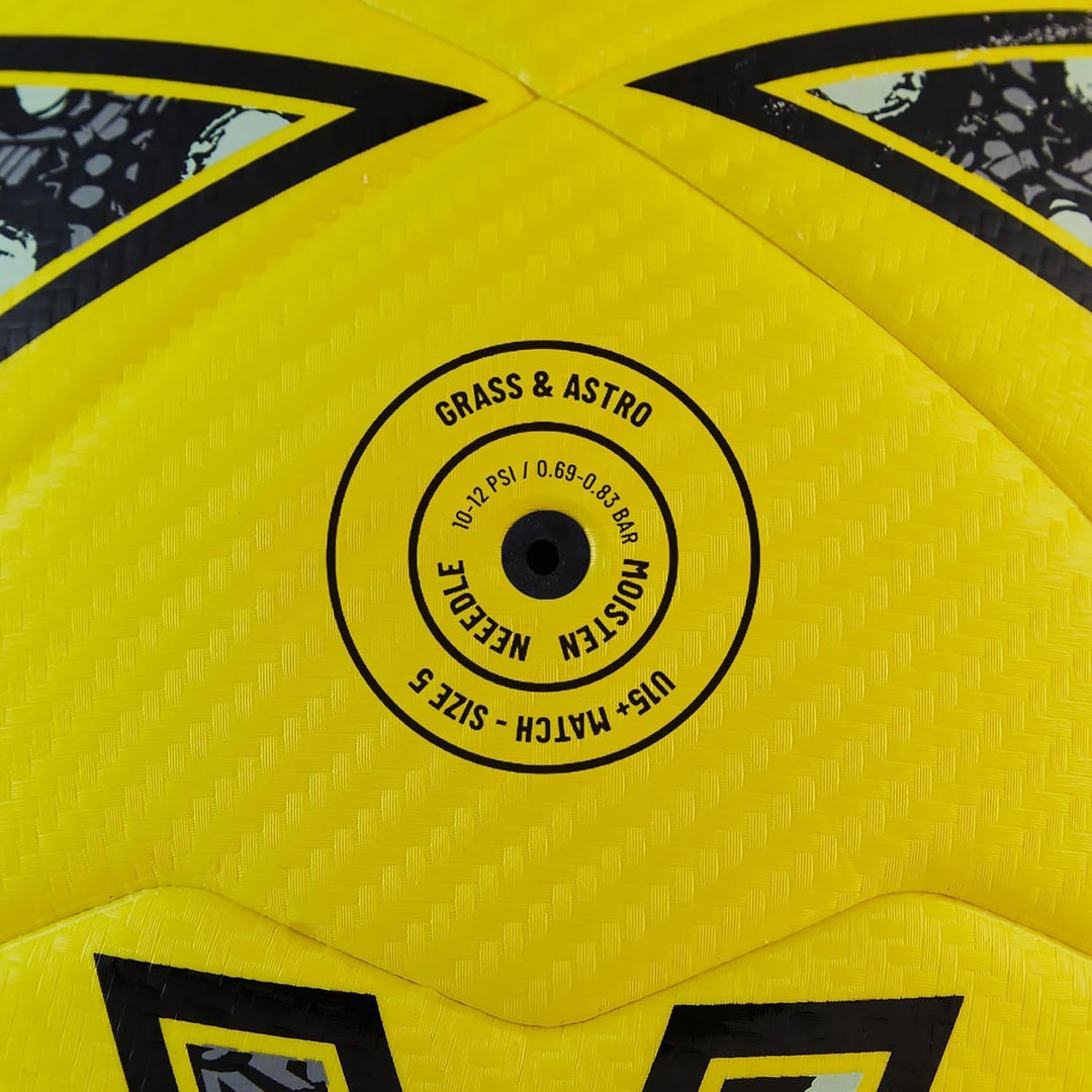 Mitre Ultimatch Fussball | verbesserte Ballkontrolle Fluoreszierendes Gelb/Schwarz/Circular-Grau 3,