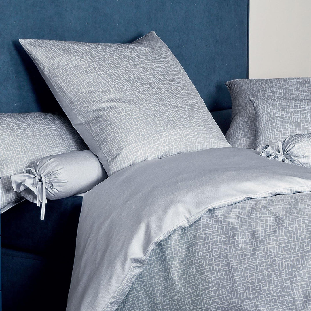 Janine Bettwäsche MESSINA 43029, Gr. 155x220 cm, Fb. 02 kreideblau, Mako-Satin