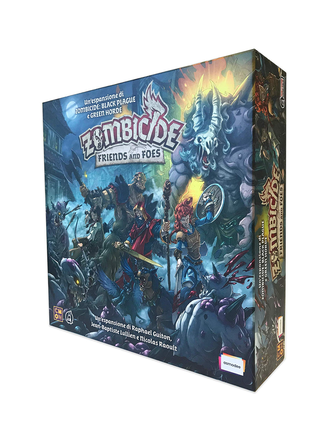 Asmodee - Zombicide 8439 Green Horde: Freunde und Feinde, Brettspiel, Erweiterung, italienische Ausg