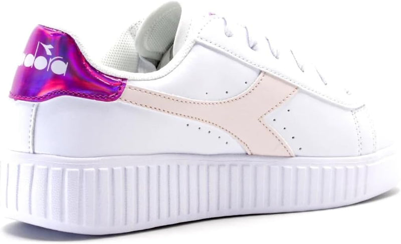 Diadora Game Step GS 177376 D0283 Damen-Sneaker 22 EU White Robinia Violet, 22 EU White Robinia Viol