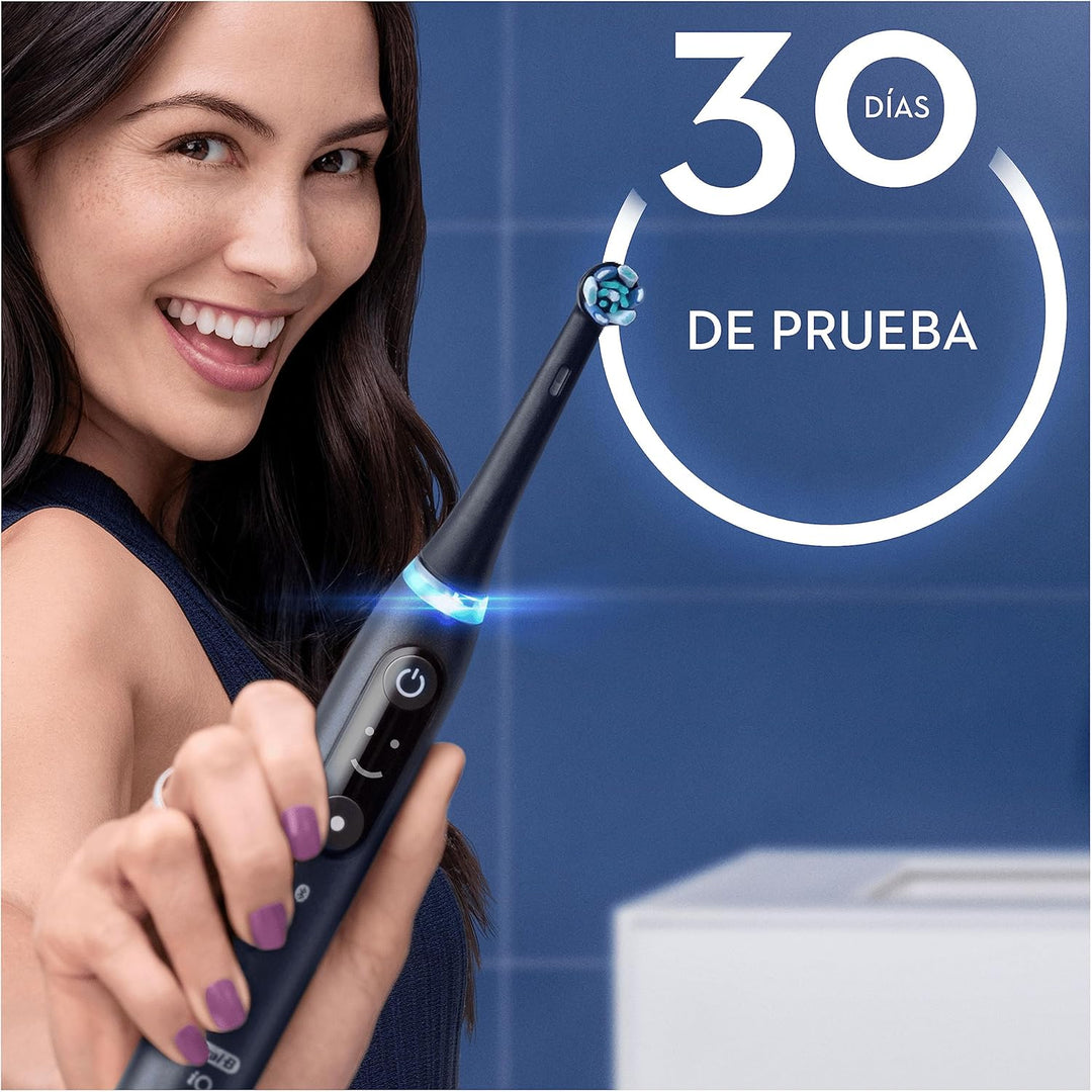Oral-B iO 7N Elektrische Zahnbürste, Schwarz, Bluetooth, 2 Aufsteckbürsten, 1 Reiseetui
