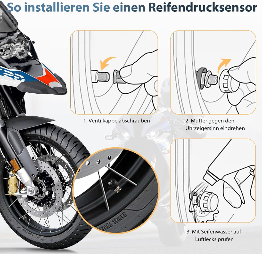 Carpuride W702T Pro Motorrad Carplay Bildschirm mit TPMS System, Kabellos CarPlay & Android Auto, Tr