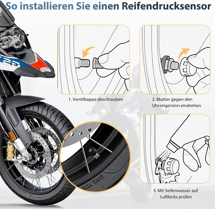 Carpuride W702T Pro Motorrad Carplay Bildschirm mit TPMS System, Kabellos CarPlay & Android Auto, Tr
