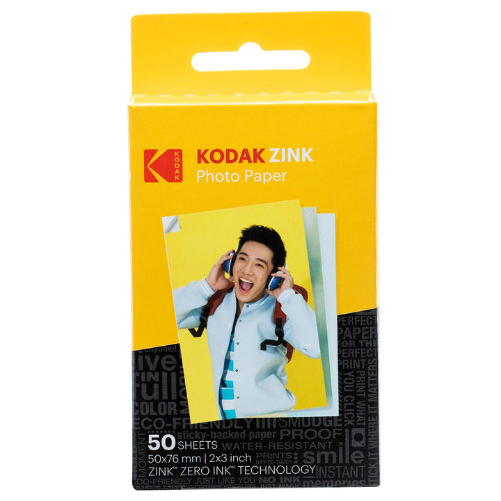 Kodak Zink Premium 2X3-Zoll-Fotopapier (50 Blatt) kompatibel mit Kodak Lächle, Kodak Schritt, Printo