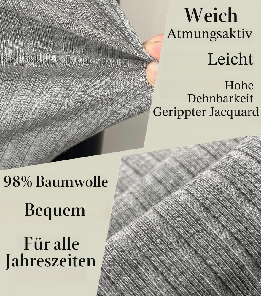 Muscle Cmdr Muscle Henley Shirt Herren Langarm, Slim-fit Langarmshirt, Freizeit T-Shirt aus Baumwoll