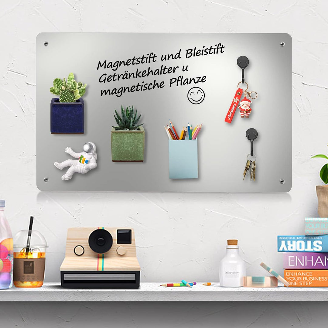 2 PACK 43.5 x 30 cm Edelstahl Metall Magnettafel - Magnetwand zum Anzeigen von Magnetbuchstaben, Zah