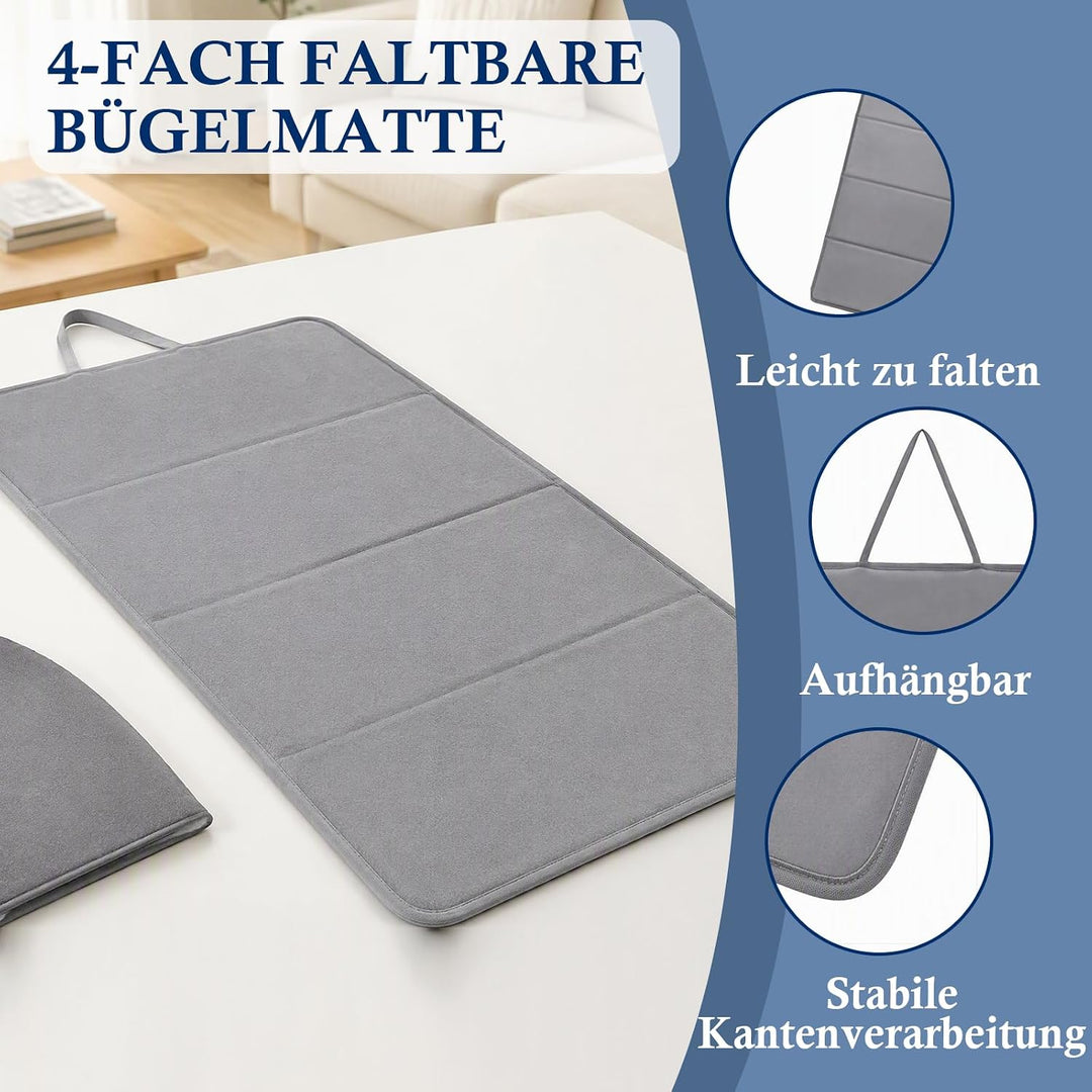 Faltbares Dampfbrett mit Spitze, Hitzebeständige Bügelmatte, 4-Fach