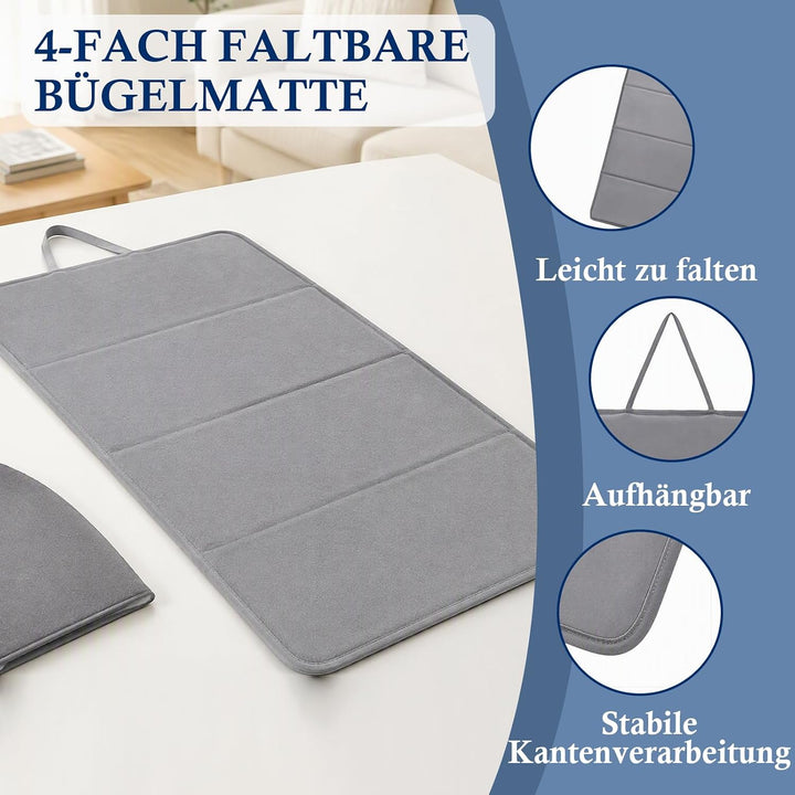 Faltbares Dampfbrett mit Spitze, Hitzebeständige Bügelmatte, 4-Fach